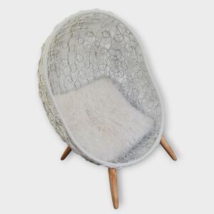 Puppy Pets Small Dogs Rattan Basket Wicker Egg Lounge Chair White Waterproof